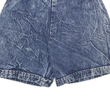 Womens Blue Casual Denim Shorts S W26 Cotton Blend Relaxed Fit Elastic Waistband