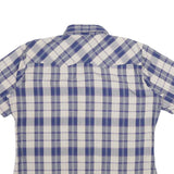 LEVI'S Mens Blue & Cream Checked Shirt L Cotton Short Sleeve Casual