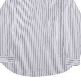 CHAPS Mens Blue & Grey Striped Shirt XL Button Down Casual Cotton Blend