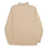 POLO RALPH LAUREN Mens Beige Long Sleeve Plain L Polo Shirt Cotton Blend Classic