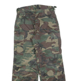 Mens Regular Fit Cotton Blend Green & Brown Camouflage Cargo Trousers W26 L28