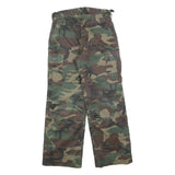 Mens Regular Fit Cotton Blend Green & Brown Camouflage Cargo Trousers W26 L28