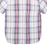 LEVI'S Mens White & Red Checked Shirt S Linen Blend Short Sleeve Casual