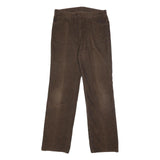 WRANGLER Mens Cotton Blend Brown Regular Straight Trousers W34 L34 Casual