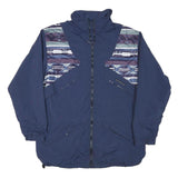 BIOSPHERE Womens Blue Purple Patterned Zip Jacket M Polyester Blend Outdoor