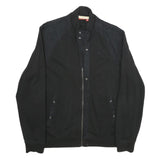 PUMA Mens Black Jacket L Cotton Plain Zip Casual Sportswear