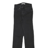 LEVI'S Womens Regular Black Denim Raw Hem Jeans W22 L27 Stylish Comfort