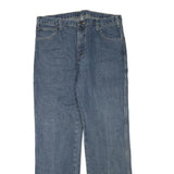 DICKIES Mens Blue Regular Straight Denim Medium Zip W36 L34 Cotton Blend