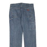 DICKIES Mens Blue Regular Straight Denim Medium Zip W36 L34 Cotton Blend