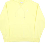 CHAMPION Mens Yellow Pullover Hoodie XL Cotton Blend Drawstring