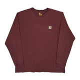 Carhartt Tall Long Sleeve T-Shirt - XL Burgundy Cotton