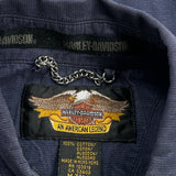 An American Legend Harley Davidson Spellout Denim Shirt - Medium Blue Cotton