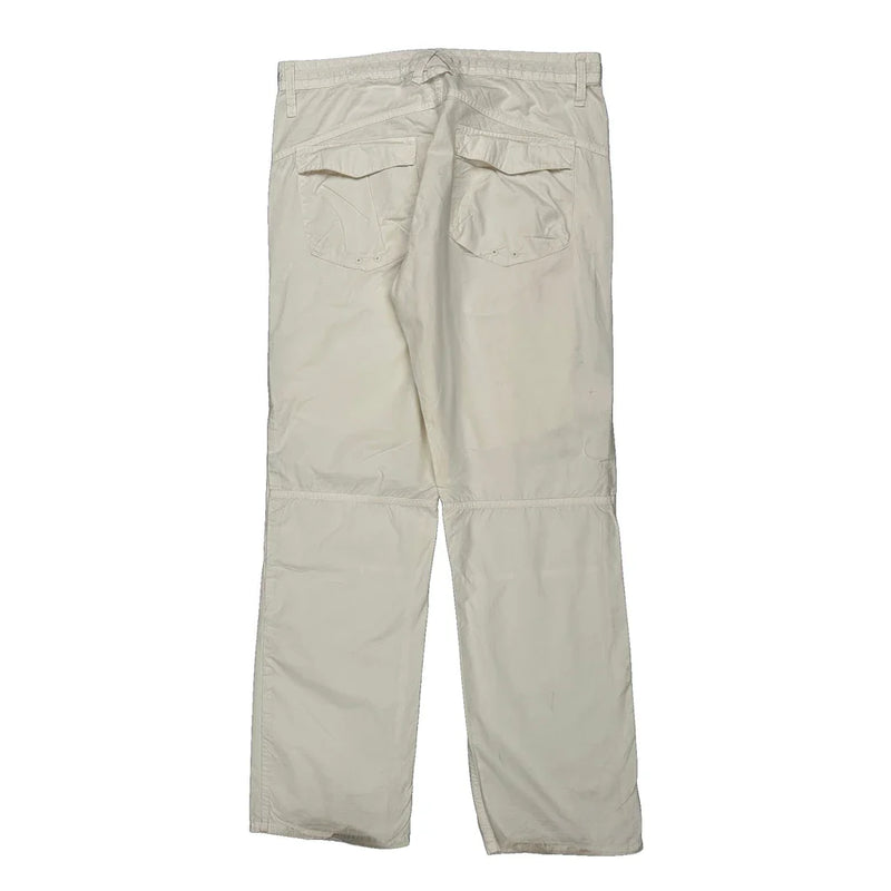 Armani Exchange Cargo Cargo Trousers - 34W 31L Cream Cotton