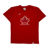 Canada Nike T-Shirt - Large Red Cotton