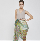Anyyou 100% Mulberry Silk Green Scarf Women Luxury Long Shawl – Beach Wear, Swimwear Cover Up, Pashmina Face Shield Foulard Fashion Accessory