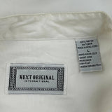 Next Collarless Shirt - Large White Viscose