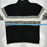 Southpole Striped Sweater - Large Gray Acrylic