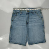 Lee Double Knee Carpenter Shorts - 32W 11L Light Wash Cotton