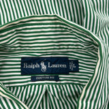 Ralph Lauren Striped Shirt - Large Green Cotton