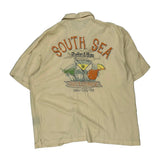 Rhythm & Blues Puritan Graphic Hawaiian Shirt - Large Beige Viscose