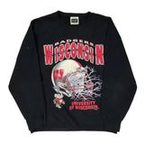 University Of Wisconsin Decotex Graphic Sweatshirt - XL Black Cotton Blend