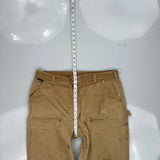 Carhartt Double Knee Carpenter Trousers - 37W 30L Beige Cotton