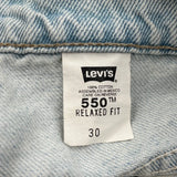 Levis Denim Shorts - 30W 10L Light Wash Cotton