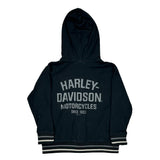 Age 4-5 Harley Davidson Graphic Hoodie - Small Black Cotton Blend