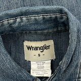 Wrangler Denim Shirt - Small Blue Cotton