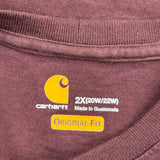 Carhartt T-Shirt - 2XL Burgundy Cotton