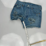 Levis Denim Shorts - 29W UK 10 Light Wash Denim