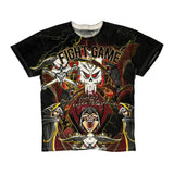 Fight Game Graphic T-Shirt - Large Multicoloured Cotton