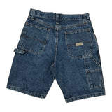 Wrangler Double Knee Carpenter Shorts - 32W 10L Blue Denim