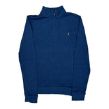 Polo By Ralph Lauren 1/4 Zip - Large Blue Cotton