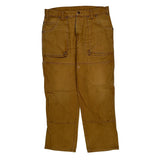 Dickies Double Knee Carpenter Trousers - 34W 31L Brown Cotton
