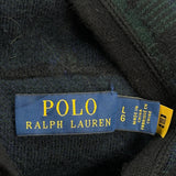 Polo By Ralph Lauren Checked Hoodie - Large Blue Cotton