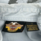 American Champion Motorcycles Harley Davidson Graphic Short Sleeve Shirt - Large Gray Cotton