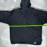 Adidas Striped Jacket - 2XL Black Polyester