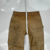 Made In USA Carhartt Double Knee Carpenter Pants - 34W 32L Brown Cotton