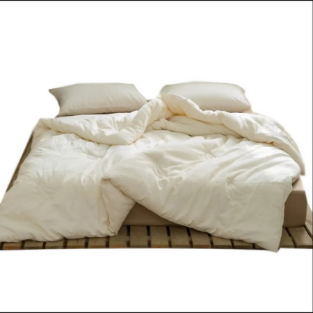 ANYHOUZ Beige Quilted Duvet Cover – Ultra Soft Bed Comforter Set