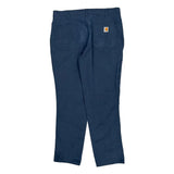 Carhartt Carpenter Trousers - 35W 32L Blue Polyester Blend
