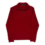 Polo By Ralph Lauren 1/4 Zip - Small Red Cotton