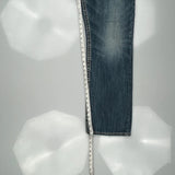 Silver Contrast Stitch Jeans - 38W 31L Dark Wash Denim