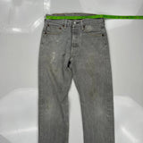 Levis 501 Jeans - 28W 30L Grey Cotton