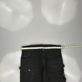 Unbranded Double Knee Cargo Trousers - 36W 32L Black Cotton