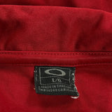 Oakley Striped Polo Shirt - Large Red Polyester