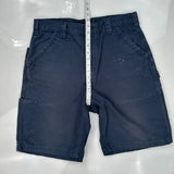 Carhartt Double Knee Carpenter Shorts - 34W 11L Navy Cotton