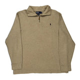 Polo By Ralph Lauren 1/4 Zip - XL Beige Cotton
