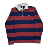 Patagonia Striped Rugby Shirt - Medium Blue Cotton