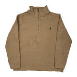Age 8-10 Polo By Ralph Lauren 1/4 Zip - Small Beige Cotton